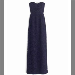 J. Crew Navy Blue Lace Natasha Bridesmaid Dress